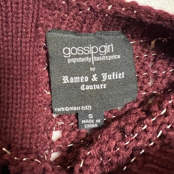 Gossip Girl by Romeo & Juliet Couture Open Knit Oversized Sweater Size Small - Picture 4 of 10